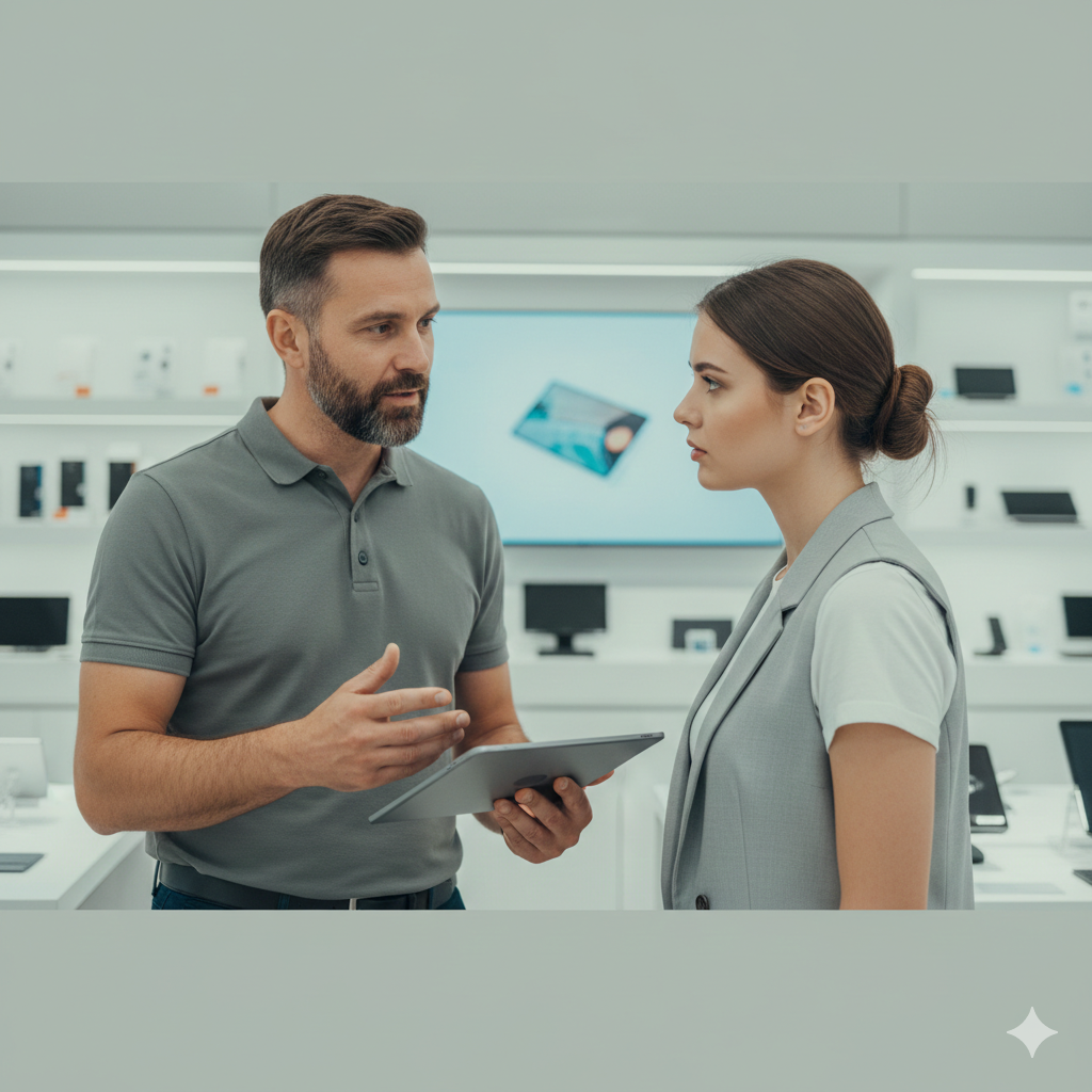 Store manager coaching team member